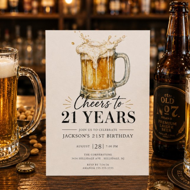 Einladung zum 21. Geburtstag: Prost! (Von Creator hochgeladen)