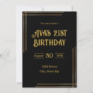 Einladung zum 21. Geburtstag – Schwarz & Gold El