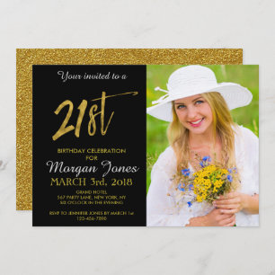 Einladung zum 21. Gold Foil Geburtstag