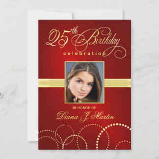 Einladung zum 25. Geburtstag - Foto optional