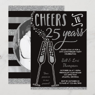 Einladung zum 25. Jubiläum, Faux Glitter/Folie