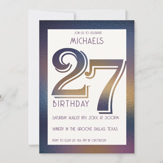 Einladung zum 27. Geburtstag (Vorderseite)