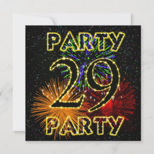 Einladung zum 29. Geburtstag mit Feuerwerk