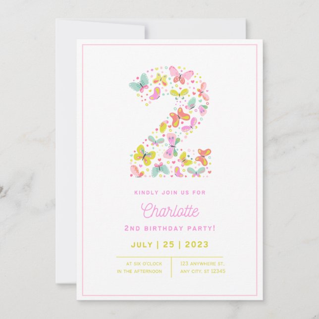 Einladung zum 2. Geburtstag (Vorderseite)