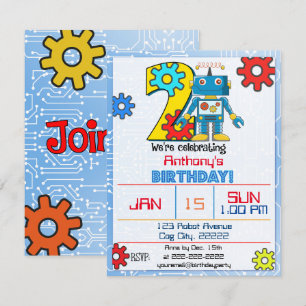 Einladung zum 2. Geburtstag eines Roboters