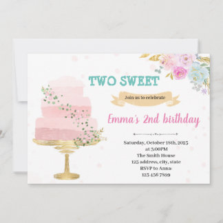 Einladung zum 2. Geburtstag von Kuchen