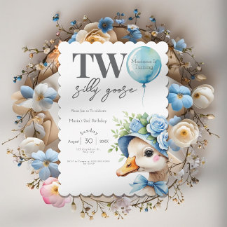 Einladung zum 2. Geburtstag von Two Silly Goose Bo