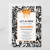 Einladung zum 30. Geburtstag Men Party Graffiti Pa