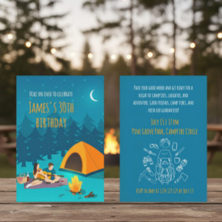 Einladung zum 30. Geburtstag mit Touristenlager