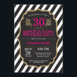Einladung zum 30. Geburtstag. Schwarzer und Gold-G<br><div class="desc">30. Geburtstag Einladung für Frauen. Rosa Black und Gold Geburtstagsparty Einladung. Gold Glitzer. Rosa Blume Floral. Schwarze und weiße Streifen. Printable Digital.
Für weitere Anpassungen klicken Sie bitte auf die Schaltfläche "Anpassen" und verwenden Sie unser Designwerkzeug,  um diese Vorlage zu ändern.</div>