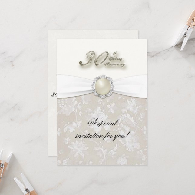 Einladung zum 30. Hochzeitstag (Vorderseite/Rückseite Beispiel)