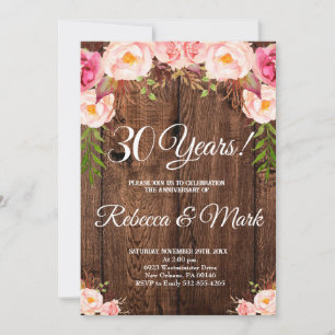 Einladung zum 30. Hochzeitstag, Jubiläumseinladung