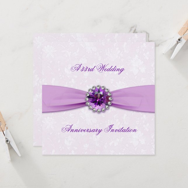 Einladung zum 33. Hochzeitstag (Vorderseite/Rückseite Beispiel)