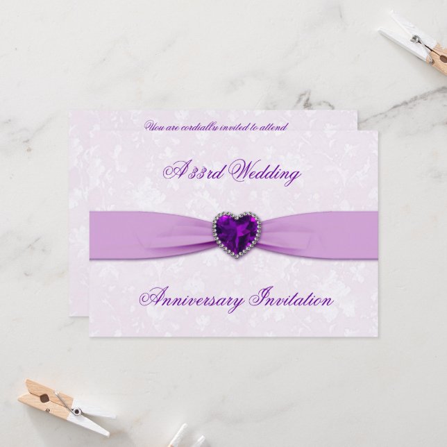 Einladung zum 33. Hochzeitstag (Vorderseite/Rückseite Beispiel)