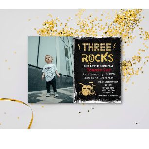 Einladung zum 3. Geburtstag Rockstar-Foto
