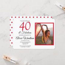 Einladung zum 40. Geburtstag mit Foto