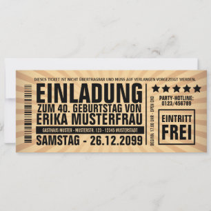 Einladung zum 40. Geburtstag (personalisierbar)