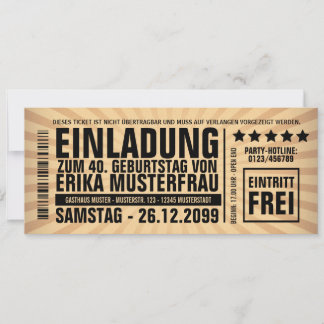 Einladung zum 40. Geburtstag (personalisierbar)