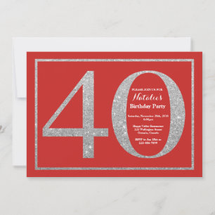 Einladung zum 40. Geburtstag Roter und Silberner G