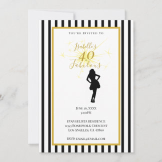 Einladung zum 40. Geburtstag Schwarz & Gold