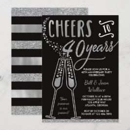 Einladung zum 40. Hochzeitstag, Imitate Glitzer
