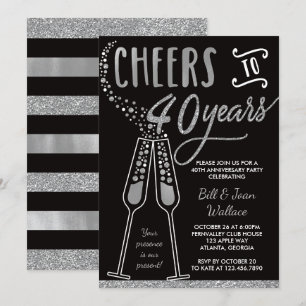Einladung zum 40. Hochzeitstag, Imitate Glitzer