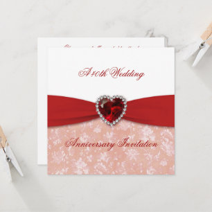 Einladung zum 40. Hochzeitstag in Damask