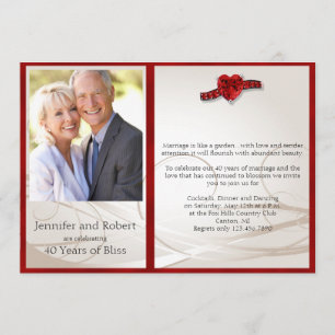 Einladung zum 40. Hochzeitstag von Ruby Heart