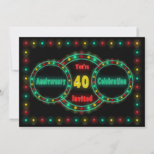 EINLADUNG ZUM 40. JUBILÄUMSPARTY - NEONLICHTER