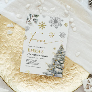 Einladung zum 4. Geburtstag, 4. Winter Geburtstag