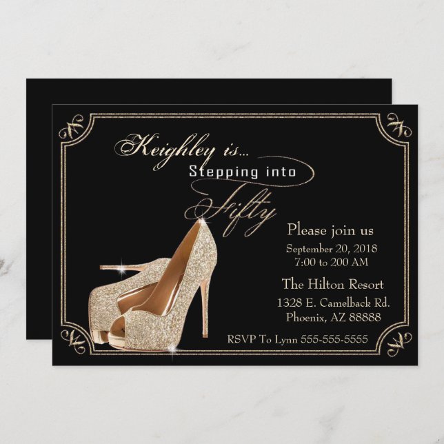 Einladung zum 50. Geburtstag (Vorne/Hinten)