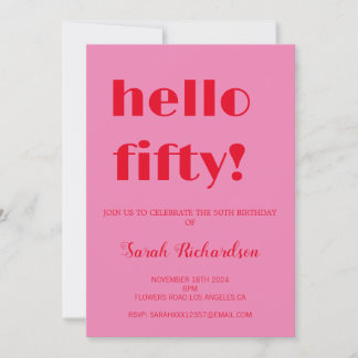 Einladung zum 50. Geburtstag