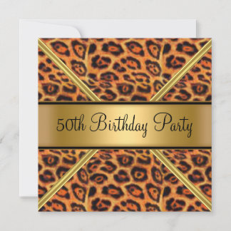 Einladung zum 50. Geburtstag einer Frau Leopard