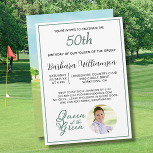 Einladung zum 50. Geburtstag Foto Dame Golfer Them