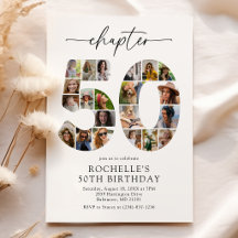 Einladung zum 50. Geburtstag mit Fotocollage