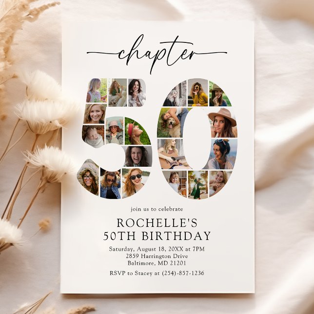 Einladung zum 50. Geburtstag mit Fotocollage (Von Creator hochgeladen)