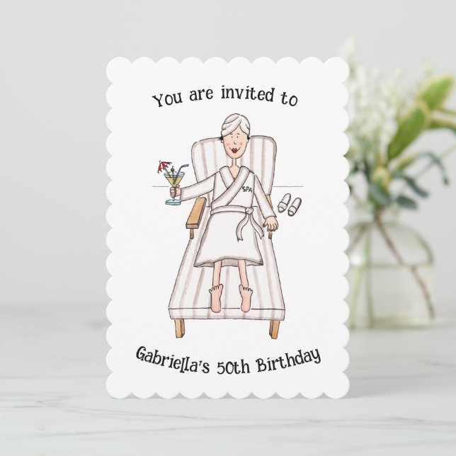 Einladung zum 50. Geburtstag oder jedem anderen Al (Stehend Vorderseite)