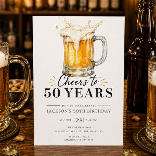 Einladung zum 50. Geburtstag: Prost auf 50 Jahre