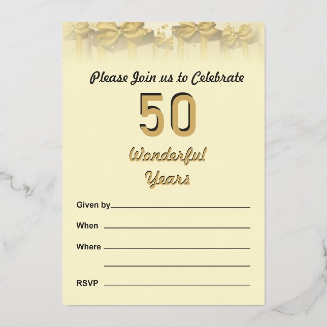 Einladung zum 50. Hochzeitstag (Vorderseite)