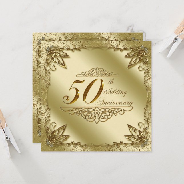 Einladung zum 50. Hochzeitstag (Vorderseite/Rückseite Beispiel)