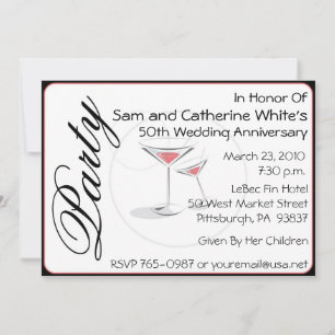 Einladung zum 50. Hochzeitstag - Cocktails
