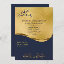 Einladung zum 50. Hochzeitstag der Marine & Gold