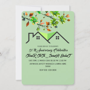 Einladung zum 50. Hochzeitstag, Greenery-Hochzeits