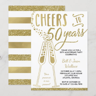 Einladung zum 50. Hochzeitstag, Imitate Glitzer