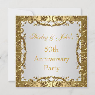 Einladung zum 50. Hochzeitstag Party Gold 2