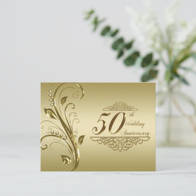 Einladung zum 50. Jahrestag der Goldenen Hochzeit (Stehend Vorderseite)