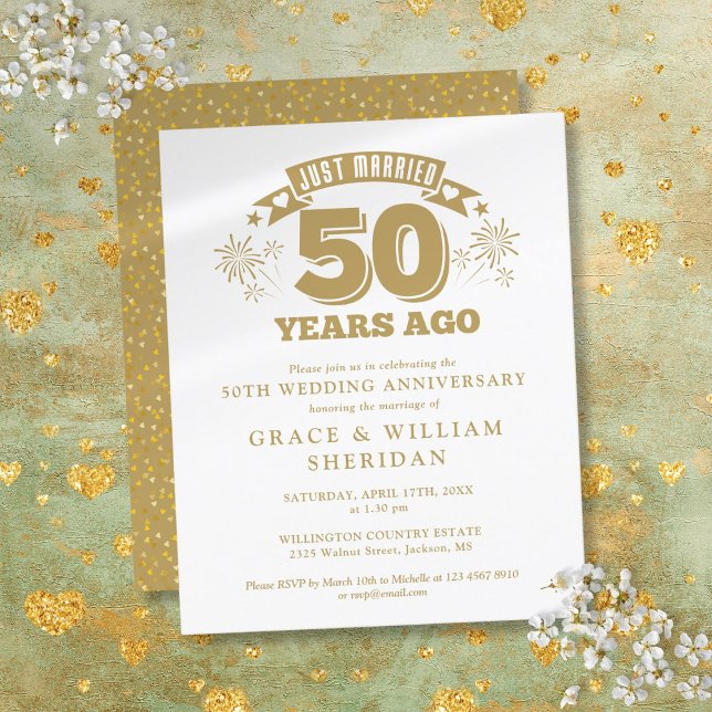 Einladung zum 50-jährigen Geburtstag des Haushalts (Budget Just Married 50th Anniversary Invitation)