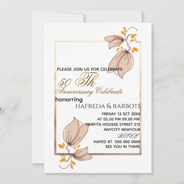 Einladung zum 50-jährigen Jubiläum, Grüne Wedding  (Vorderseite)