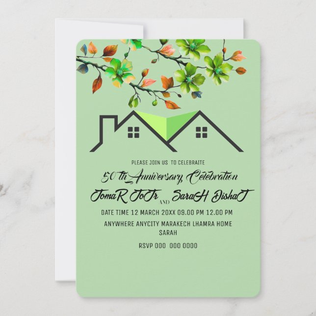 Einladung zum 50-jährigen Jubiläum, Grüne Wedding  (Vorderseite)