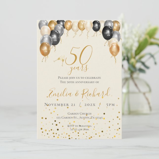 Einladung zum 50. Jubiläum (Stehend Vorderseite)